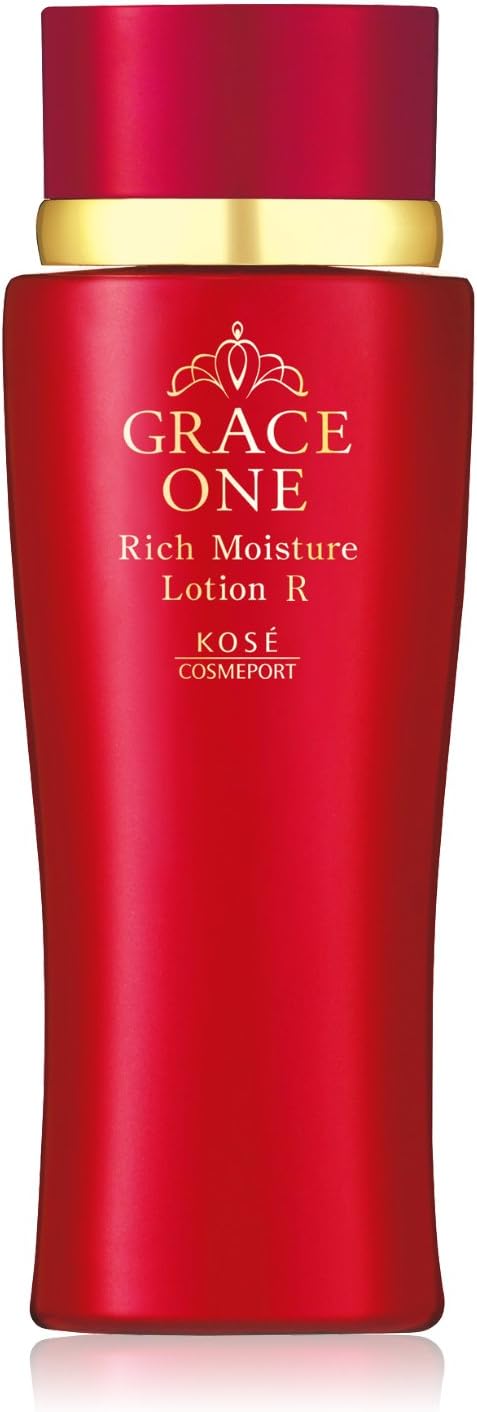 GRACE ONE Rich Moisture Lotion (Very Moisturizing) Facial Toner 180ml + Free Nose Keratotic Plug Pack Anti-Aging KOSE Kose