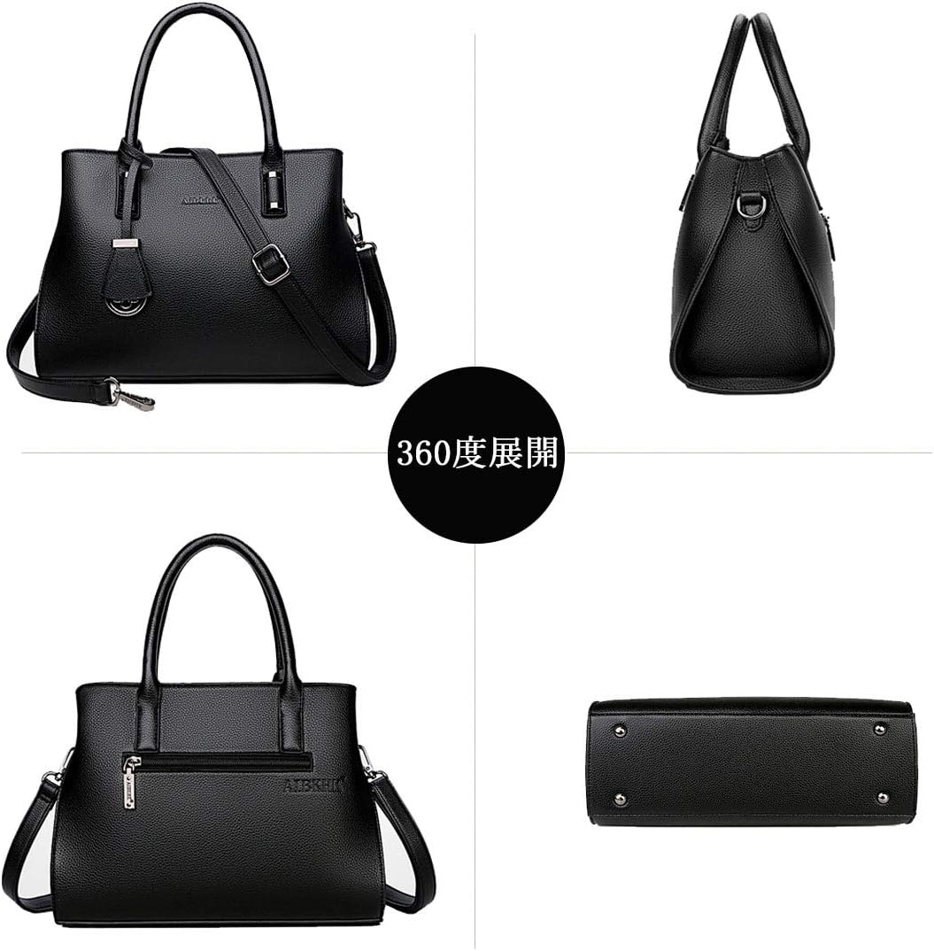 SISUCO Women's Handbag, Genuine Leather, Popular, Square Bag, 2-Way Mother's Bag, Business Bag, Formal, Shoulder Bag, Luxury, Crossbody Bag, Crime Prevention, Stylish, Work or School Travel, OL,