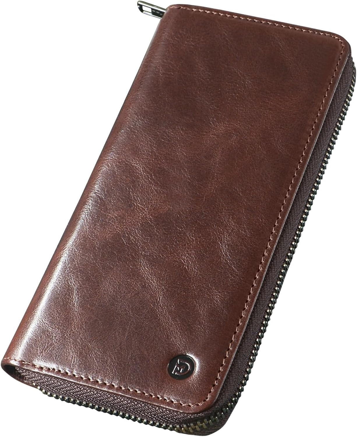 Modiko Men's Long Wallet, Himeji Leather, Genuine Leather, Made in Japan, Small Long Wallet, Large Capacity, Made by Top-Class Wallet Artisans, with Gusset, Coin Pocket, Zipper, Easy to Use, Thin