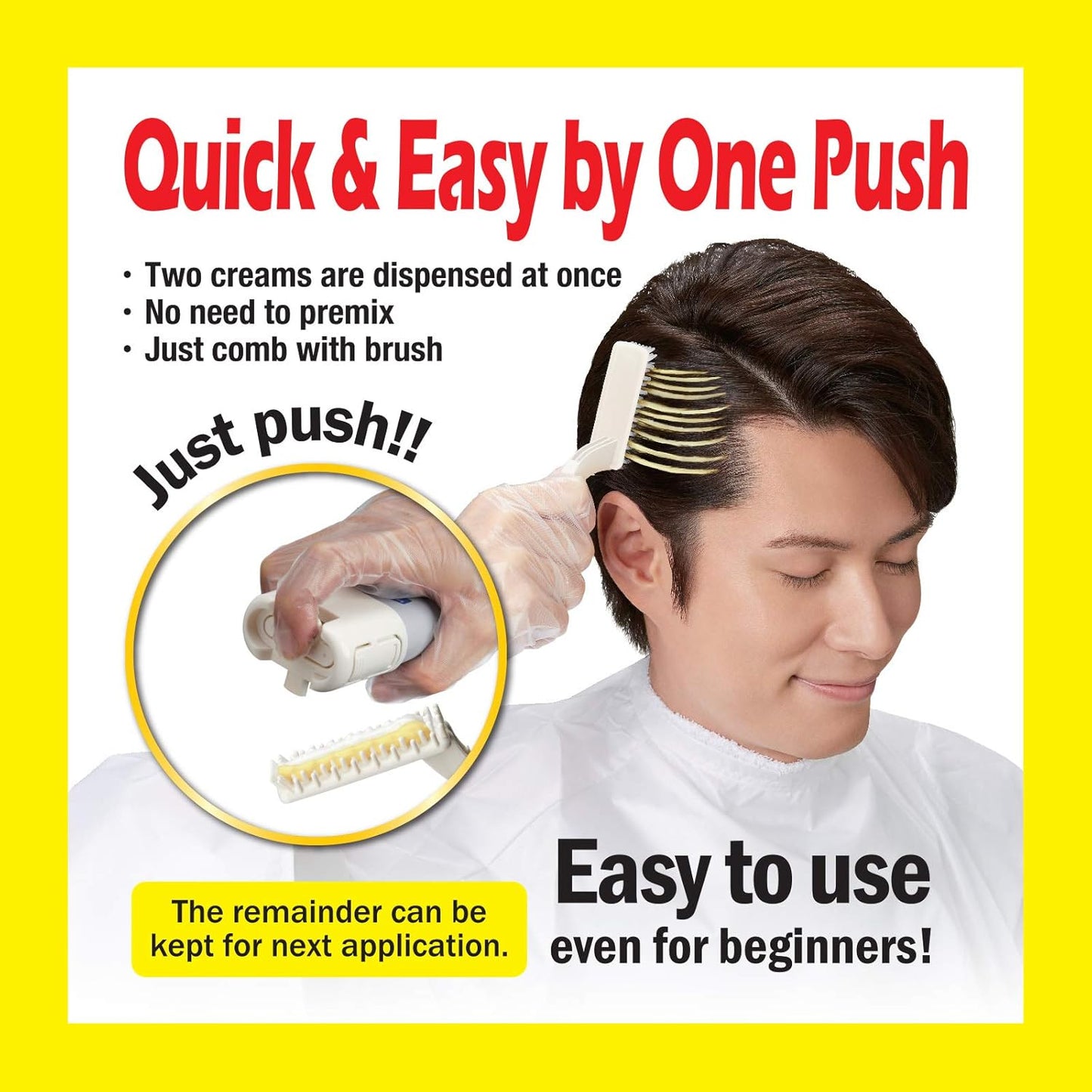 Hoyu Men's Bigen One Push 7 (Natural Black), 1 1.4 oz (40 g) Dose + 2 1.4 oz (40 g) Doses 007