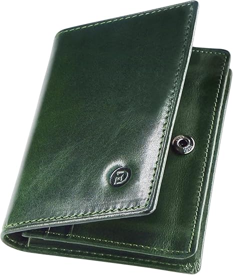 Modiko Men's Business Card Holder, Genuine Leather, Made in Japan, Himeji Leather, Large Capacity, 60 Pieces, 6 Pockets, No Breaking, Snap Button, Easy to Access, Yellow, green