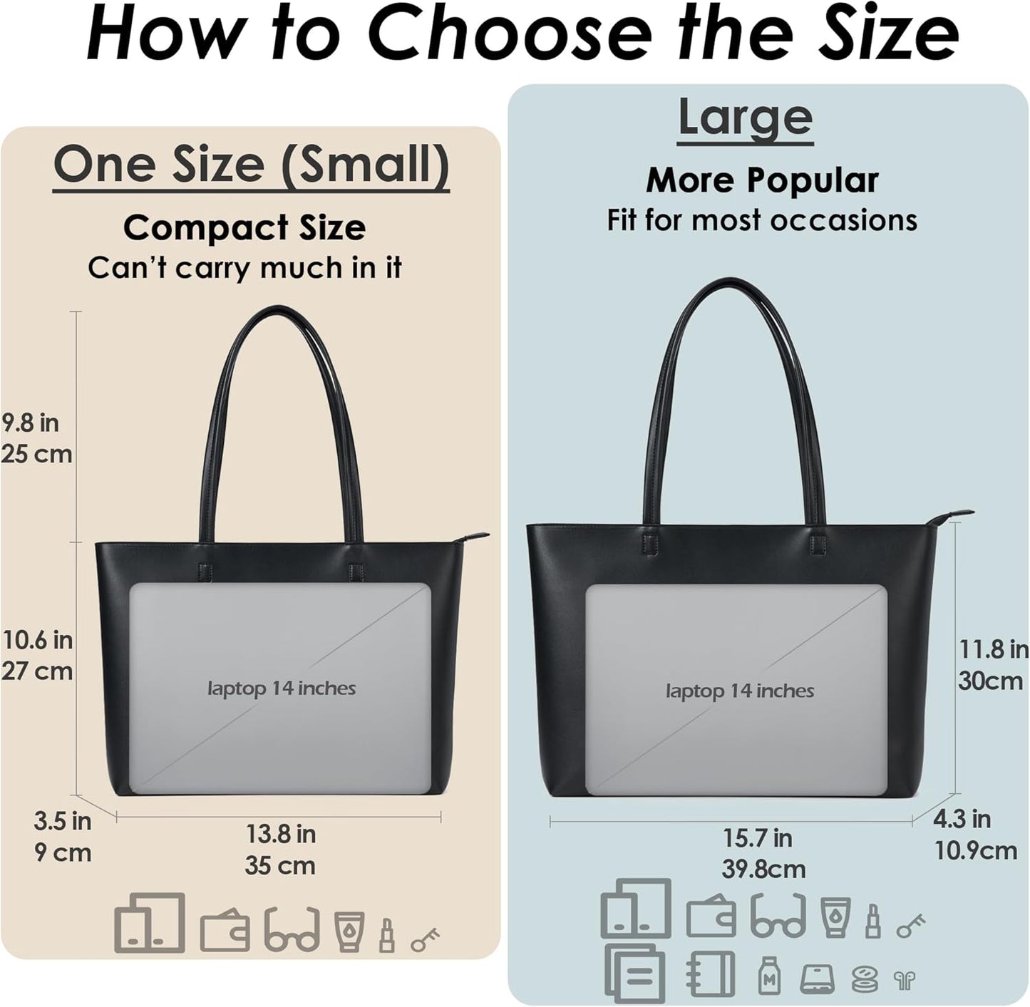 KALIDI Tote Bag Zipper Shoulder Bag Faux Leather Purses For Women Large Casual Handbag Work Dating College