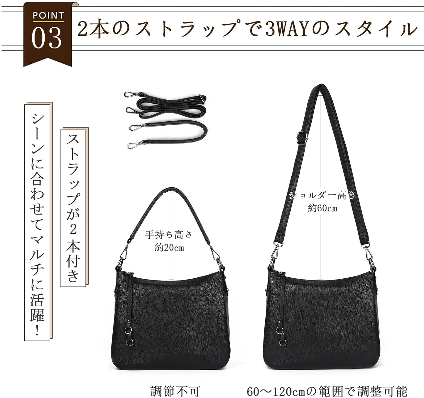 MFFOR Genuine Leather Women's 2-Way Crossbody Bag Handbag Diagonal Shoulder Bag Handbag with Zipper Pocket Lightweight Large Capacity Soft Simple Casual Hand-held Popular Commuting