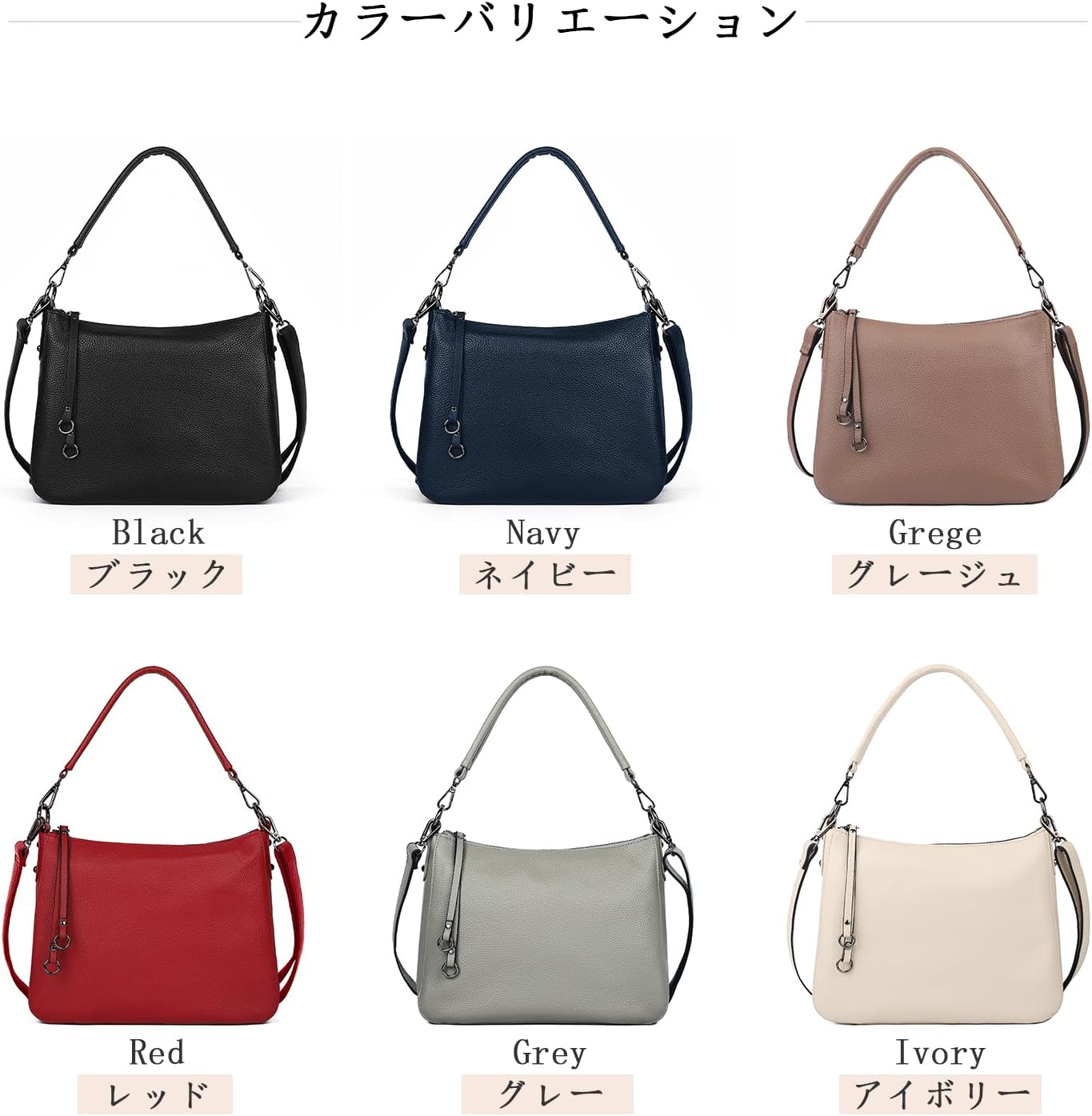 MFFOR Genuine Leather Women's 2-Way Crossbody Bag Handbag Diagonal Shoulder Bag Handbag with Zipper Pocket Lightweight Large Capacity Soft Simple Casual Hand-held Popular Commuting