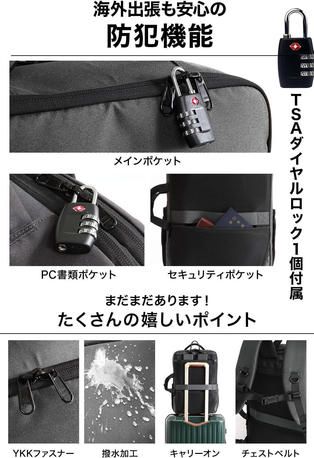 Evoon Men's Multi Business Backpack 4.0 Rucksack, Business Backpack, 9.8 gal (35 L), Large Capacity, Travel Bag, Expansion Function, Water Repellent, USB, 15.6 inch