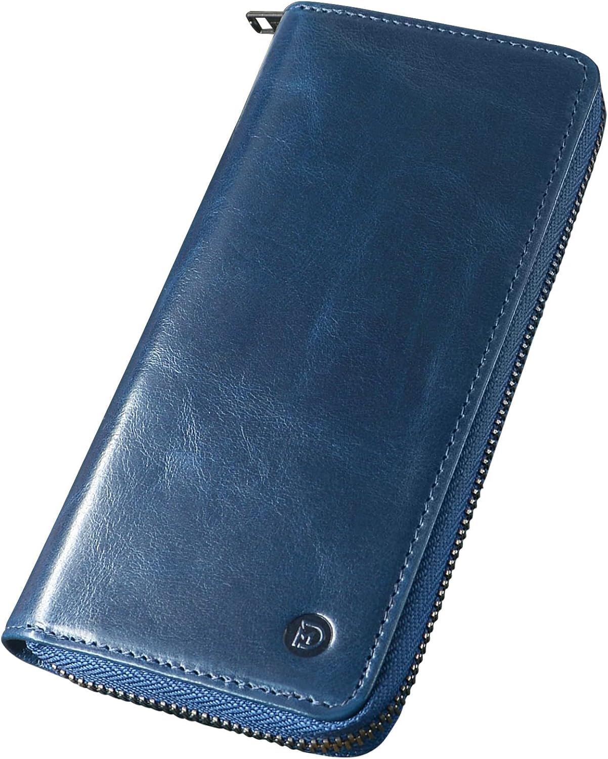 Modiko Men's Long Wallet, Himeji Leather, Genuine Leather, Made in Japan, Small Long Wallet, Large Capacity, Made by Top-Class Wallet Artisans, with Gusset, Coin Pocket, Zipper, Easy to Use, Thin