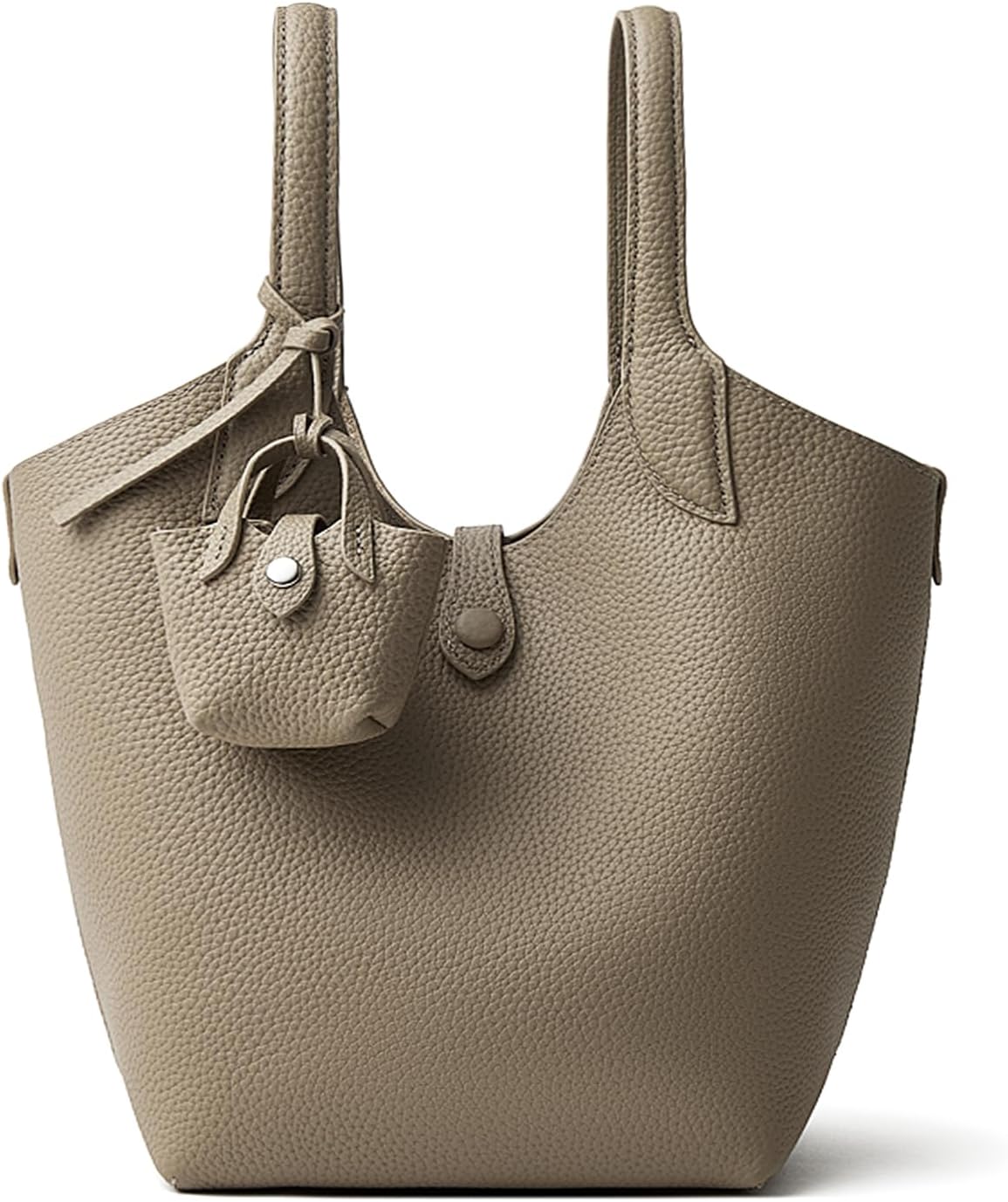 MFFOR Women's Handbag, Shoulder Bag, 2-Way, Genuine Leather, Inner Bag Included, Mini Pouch Included, Adjustable Length, Large Capacity, Casual, Commuting, Simple, Stylish