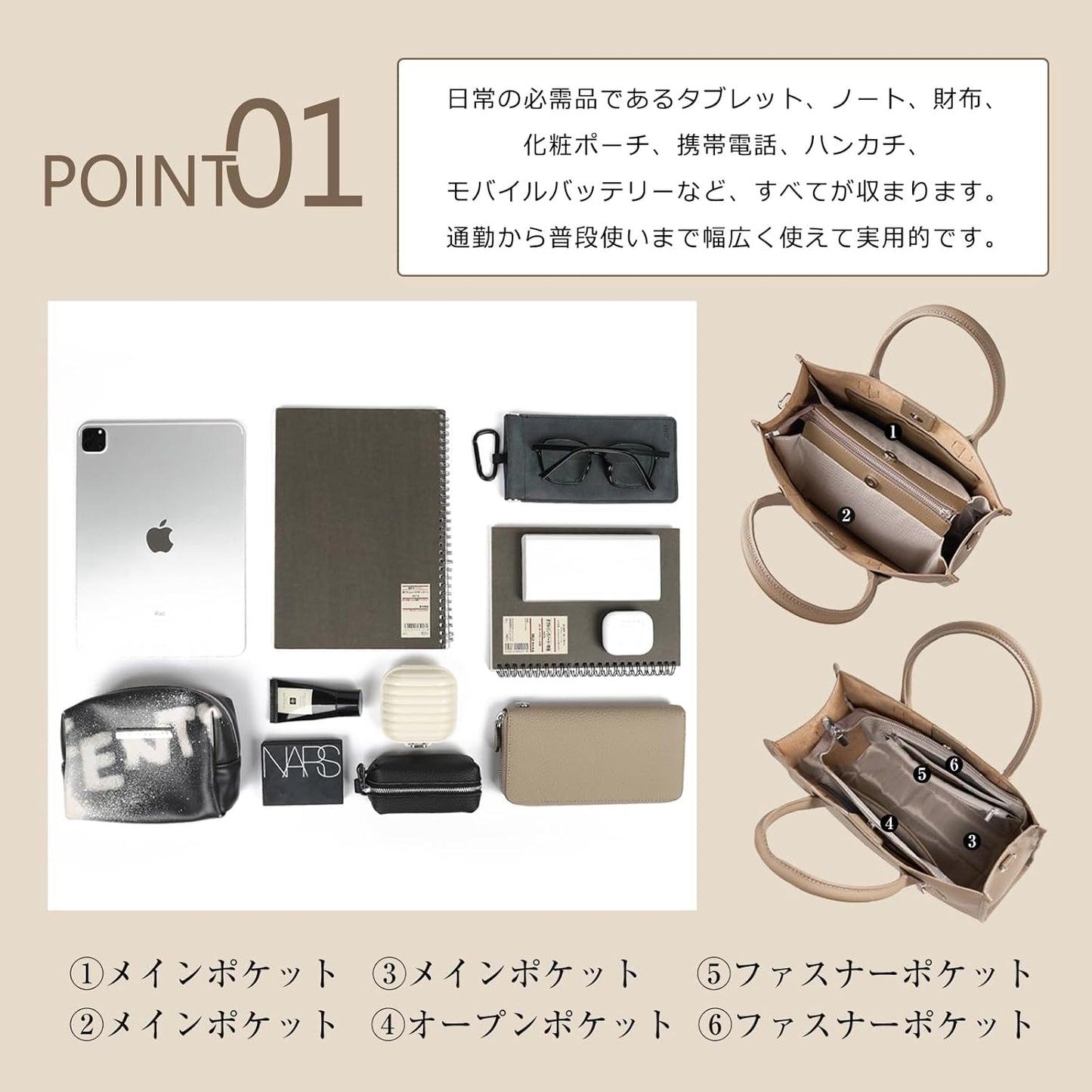 MFFOR Genuine Leather Women's 2-Way Commuting Bag Shoulder Bag with Studded Bottom Large Capacity Square Elegant Business Soft Handbag Hand-held Diagonal Shoulder Strap Casual Popular Crossbody Bag