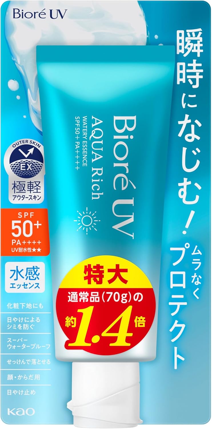 Biore UV Aqua Rich Water Essence, 3.5 oz (100 g) Sunscreen SPF50