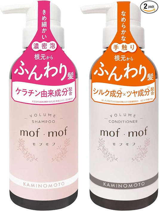 Kaminoto mof, Mof, Volumizing Shampoo & Volume Up Conditioner Set (10.1 fl oz (300 ml) each, White Floral Scent