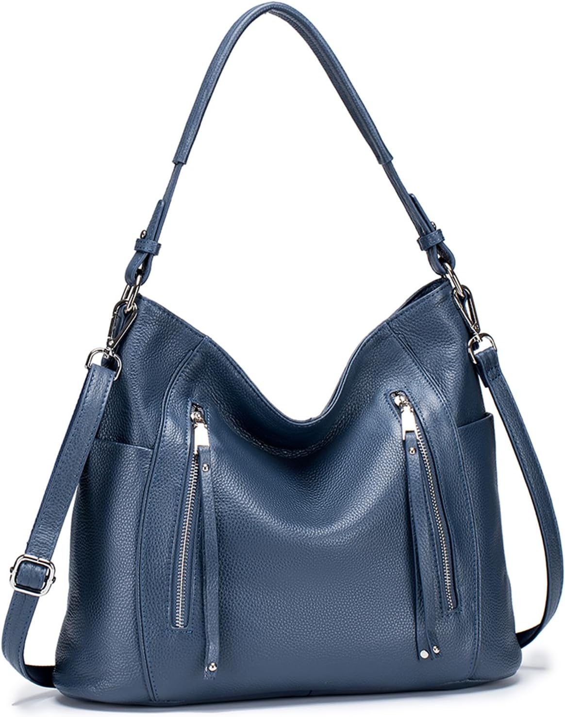 MFFOR Women's Shoulder Bag, Genuine Leather, Large Capacity, Tote Bag, Many Pockets, Handbag, Business Bag, High-End Look, Office, Commute, School, Simple, Casual, Popular