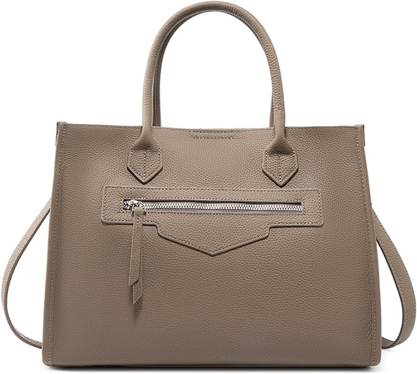 MFFOR Genuine Leather Women's 2-Way Commuting Bag Shoulder Bag with Studded Bottom Large Capacity Square Elegant Business Soft Handbag Hand-held Diagonal Shoulder Strap Casual Popular Crossbody Bag