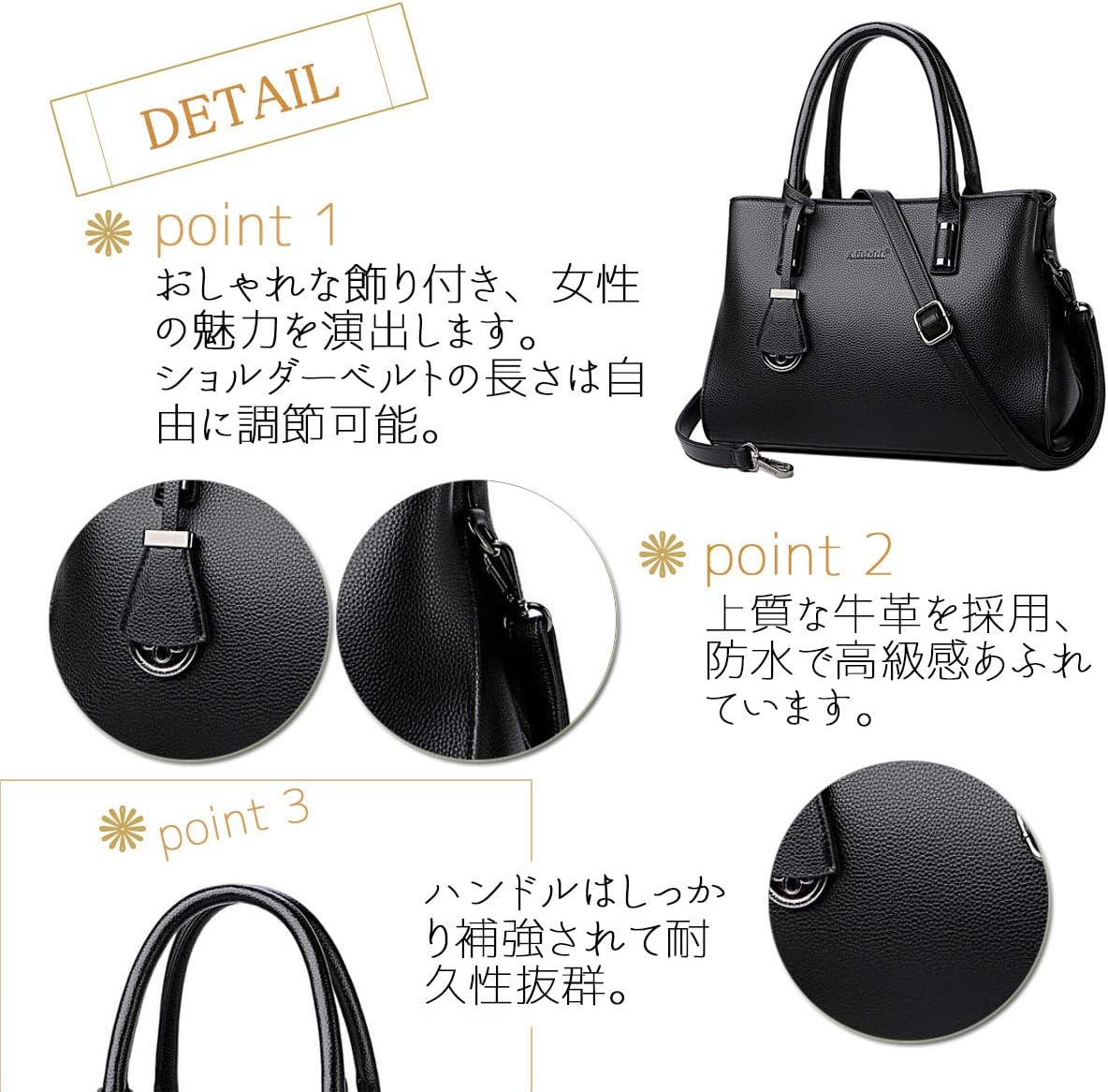 SISUCO Women's Handbag, Genuine Leather, Popular, Square Bag, 2-Way Mother's Bag, Business Bag, Formal, Shoulder Bag, Luxury, Crossbody Bag, Crime Prevention, Stylish, Work or School Travel, OL,