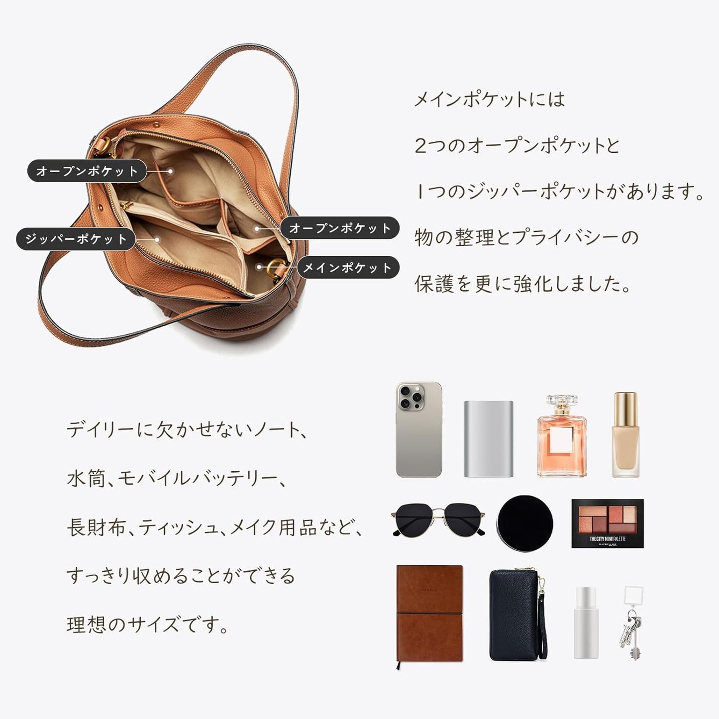 MFFOR Shoulder Bag High-Quality Genuine Leather Women's 2-Way Handbag Large Capacity High-End Casual Simple Stylish Diagonal Carry Shoulder Hand-Held Popular Commuting