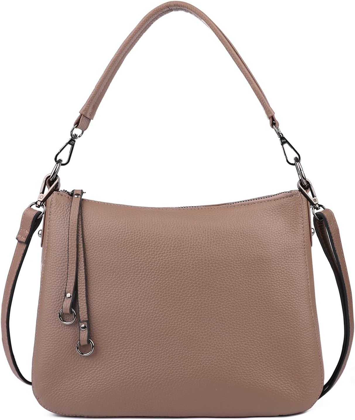 MFFOR Genuine Leather Women's 2-Way Crossbody Bag Handbag Diagonal Shoulder Bag Handbag with Zipper Pocket Lightweight Large Capacity Soft Simple Casual Hand-held Popular Commuting