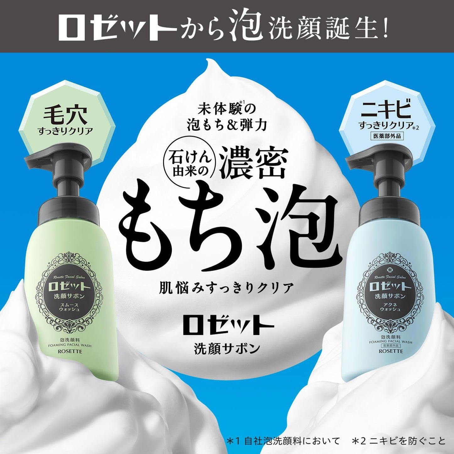 Rosette Face Wash Sabon, Smooth Wash, 6.1 fl oz (180 ml), Foaming Face Cleanser, Pores