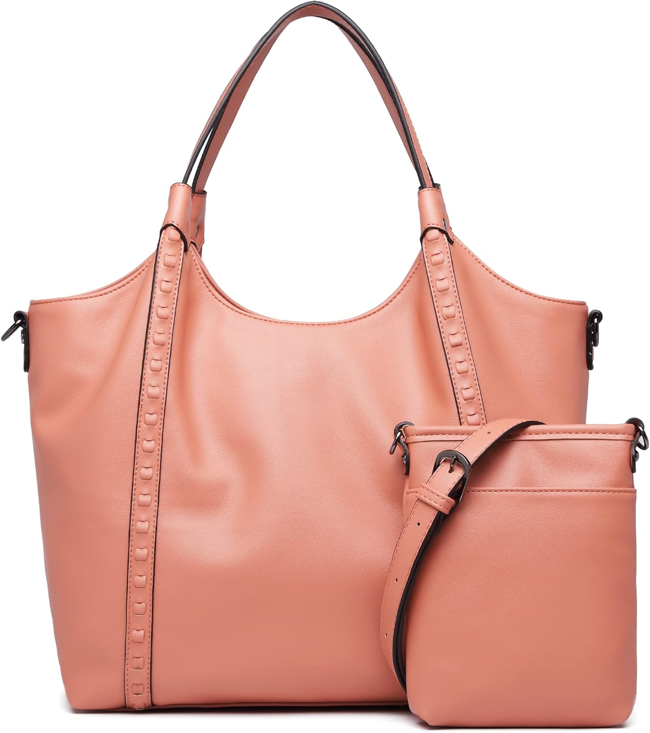 Guscio Italy 171077 [Fashion Magazine oggi.jp Featured] Tote Bag 【2-Piece Set with Pochette】 A4 & PC Storage Shoulder Included On/Off Use High-Quality PU Leather Recruit Commute Business Women's Italy