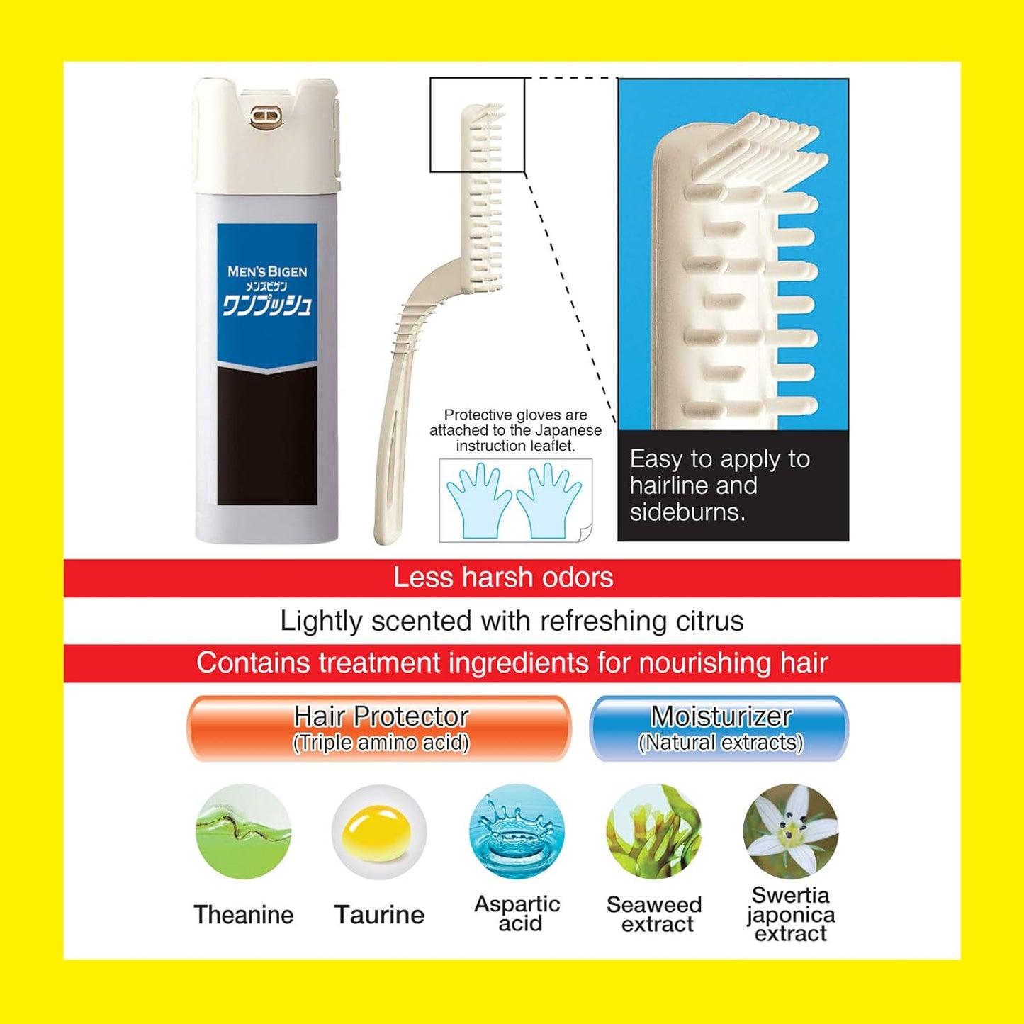 Hoyu Men's Bigen One Push 7 (Natural Black), 1 1.4 oz (40 g) Dose + 2 1.4 oz (40 g) Doses 007