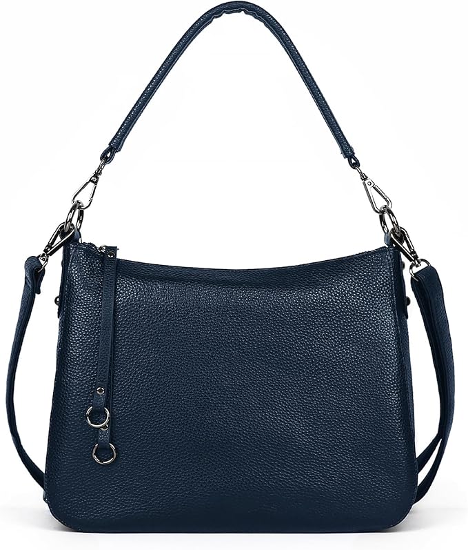 MFFOR Genuine Leather Women's 2-Way Crossbody Bag Handbag Diagonal Shoulder Bag Handbag with Zipper Pocket Lightweight Large Capacity Soft Simple Casual Hand-held Popular Commuting