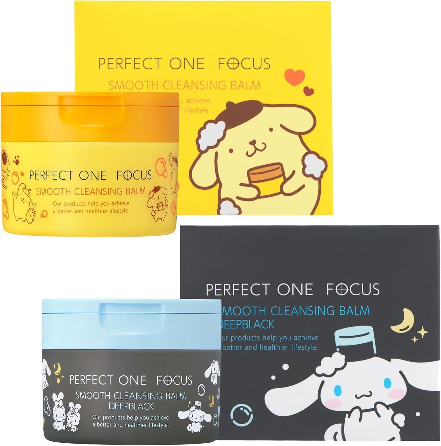 Perfect One Focus Smooth Cleansing Balm Deep Black, 2.6 oz (75 g), No Need for Multiple Face Care Products, Eyelash Extensions OK, Cleans Pores, Blackheads, Exfoliating Care