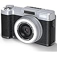 6K Digital Camera, 84 Million Pixels, Digital Camera, Digital Camera, Smartphone Transfer Camera, Wi-Fi Transfer Function, 180 Degree Rotation, 18x Digital Zoom, 64GB Micro SD Card Included