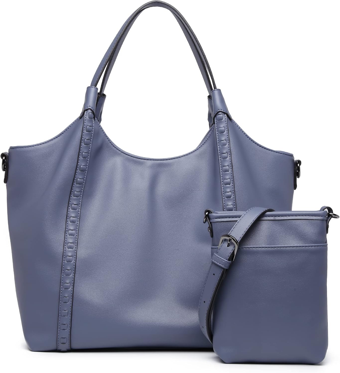 Guscio Italy 171077 [Fashion Magazine oggi.jp Featured] Tote Bag 【2-Piece Set with Pochette】 A4 & PC Storage Shoulder Included On/Off Use High-Quality PU Leather Recruit Commute Business Women's Italy