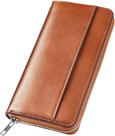 Wallet, Men's, Tochigi Leather, Long Wallet, Genuine Leather, Large Capacity, YKK Zipper, Made by Top Craftsmen, Women's Wallet, Cowhide Leather, Coin Purse, Compact, Simple, Plain, For Men