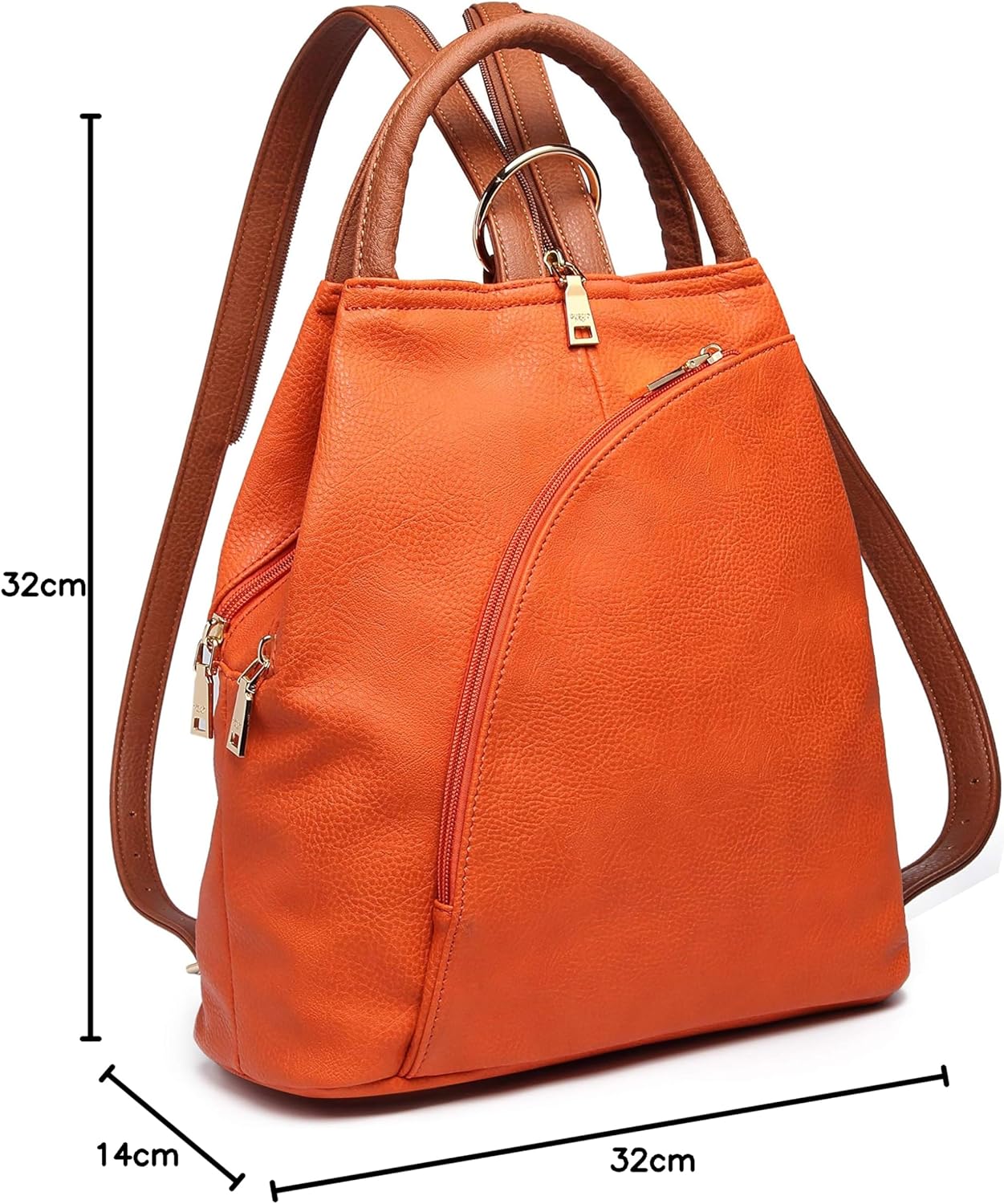 Guscio Basic 120406 Leather-like 3-Way Bag, Backpack x Shoulder Bag x Handbag, Women's, Stylish, Multifunctional