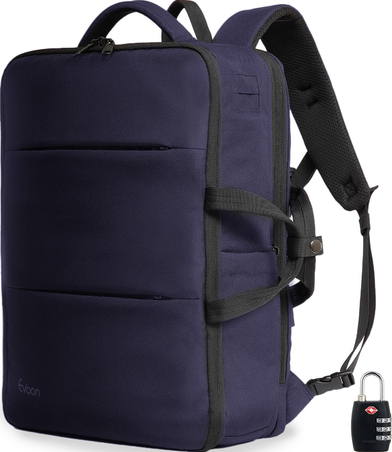 Evoon Men's Multi Business Backpack 4.0 Rucksack, Business Backpack, 9.8 gal (35 L), Large Capacity, Travel Bag, Expansion Function, Water Repellent, USB, 15.6 inch