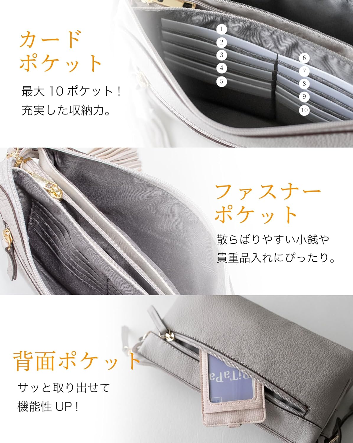 IMAI BAG Since 1977 QUAY 99366 Wallet Shoulder Wallet Bag, Genuine Leather, Women's Pouch, Cowhide Leather